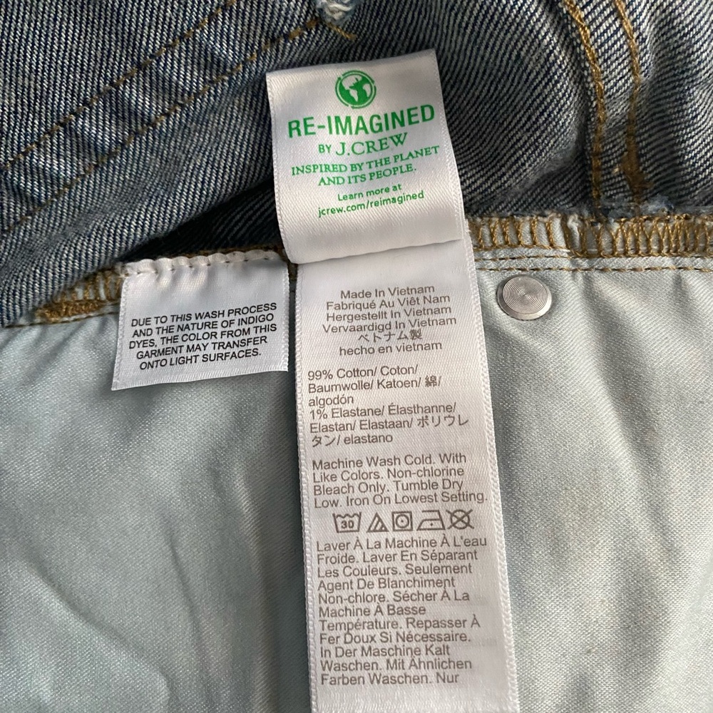 J. Crew Women's High-Rise Denim Wide Leg Trouser Blue Jeans Size 32T - Picture 11 of 11